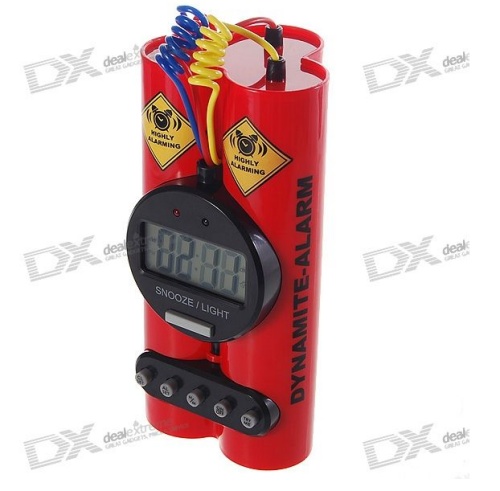 Dynamite alarm clock offers