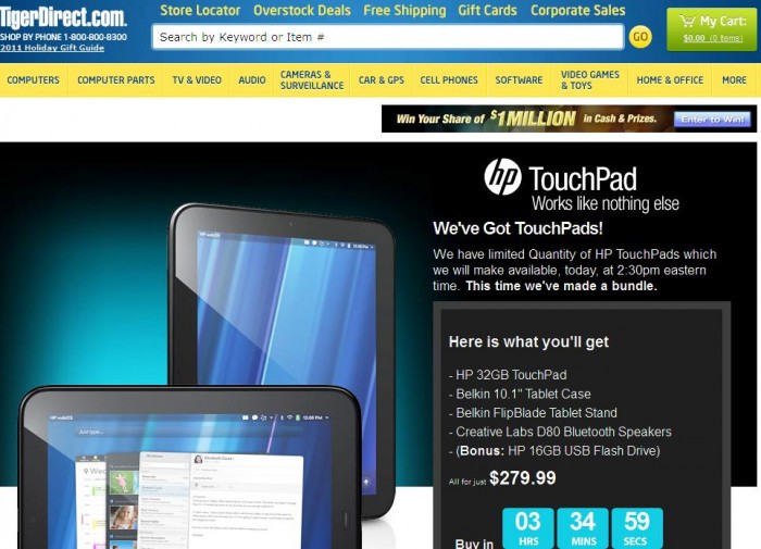 Hp.com touchpad inventory