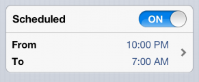 Settings for Do Not Disturb on iOS