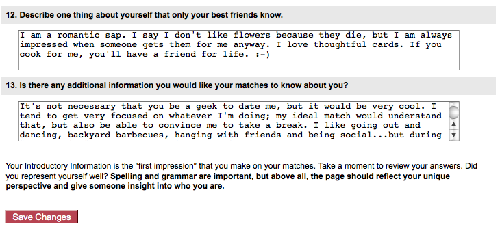 about myself for dating site examples