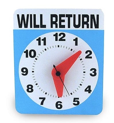 Will Return clock keeps your visitors waiting forever