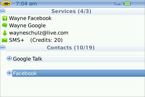 IM+ offers Facebook chat for BlackBerry users
