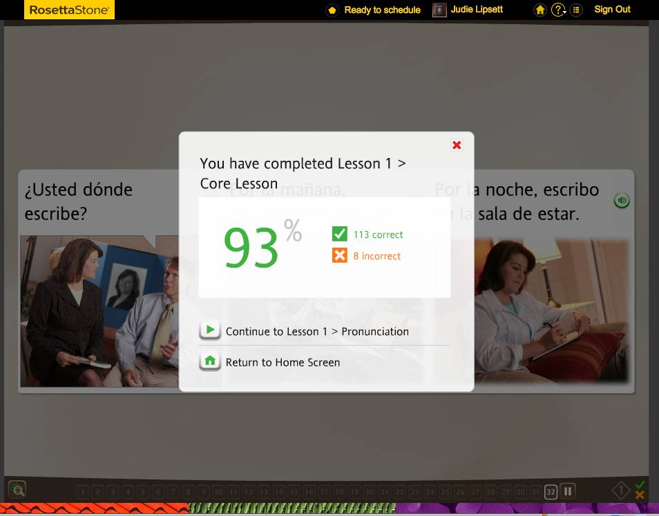 Rosetta Stone TOTALe Program, Week 7