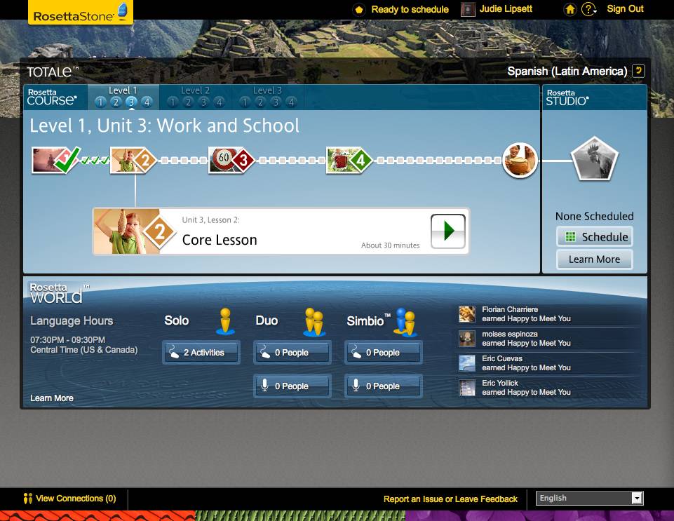 Rosetta Stone TOTALe Program, Week 7