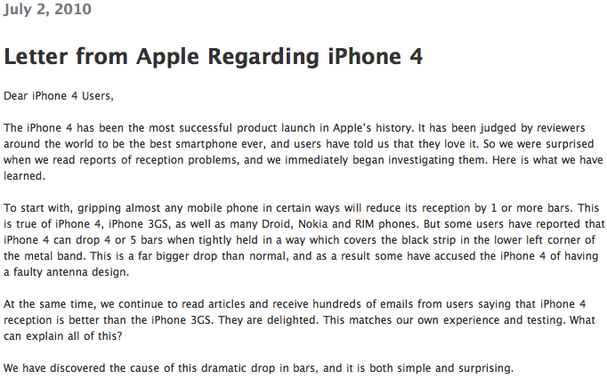 Apple's Statement On iPhone 4 Reception Issues Translated...