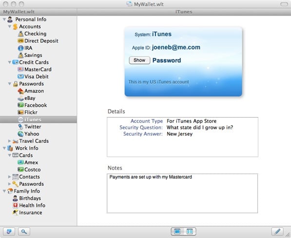eWallet for Mac OS X Now Available