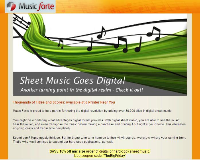 Music Forte Goes Digital With Sheet Music!