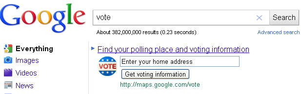 Election Day Reminder - Find Your Polling Place Easily With Google