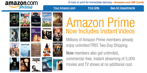 Amazon to Prime Members: Get Streaming