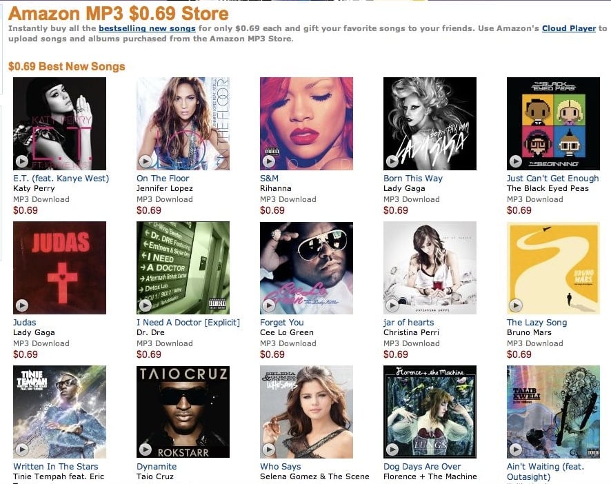 Music Diary Notes: Amazon Launches $0.69 Pop Singles Store!