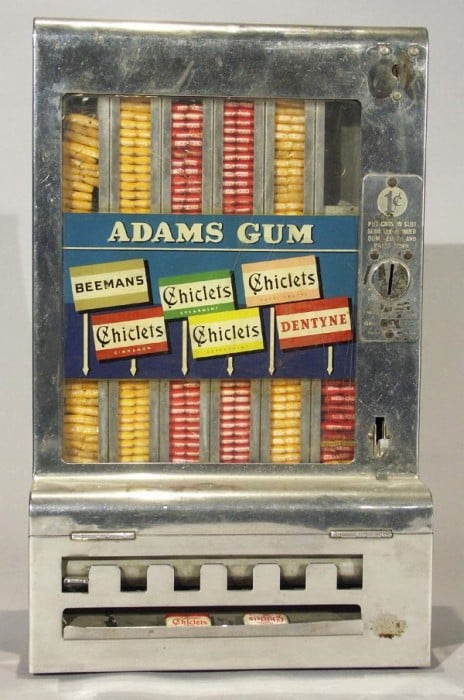 Adams Gum Chiclets Vending Machine Coin Op