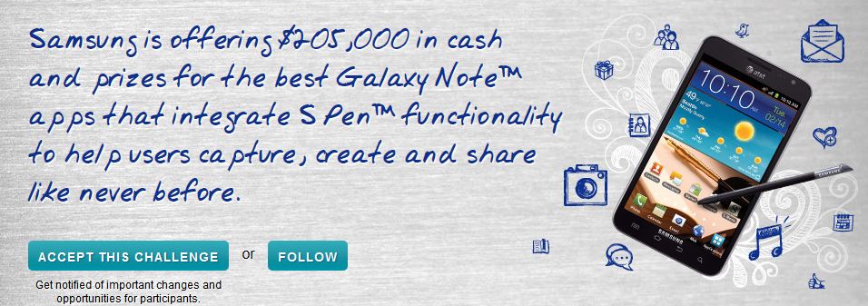 Write Android Apps? Write a Samsung Galaxy Note S App and You Could Win $100K!