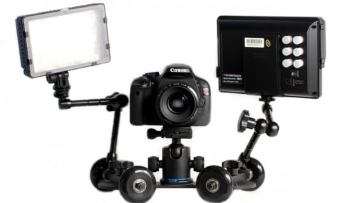 revolve dolly dslr with video light and monitor