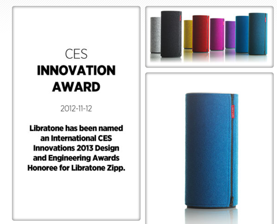 Libratone Zipp Named a CES Innovations 2013 Design and Engineering Award Honoree