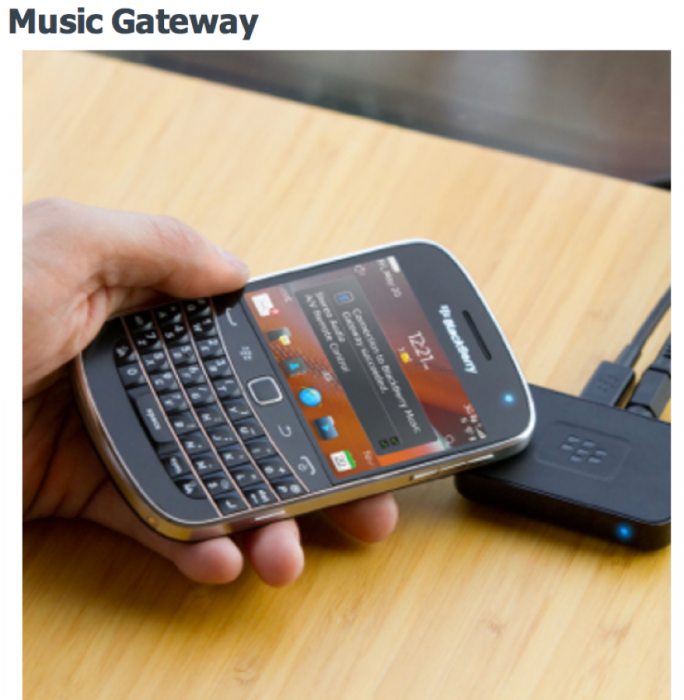 BlackBerry Music Gateway Lets You Go Wireless with Bluetooth and NFC