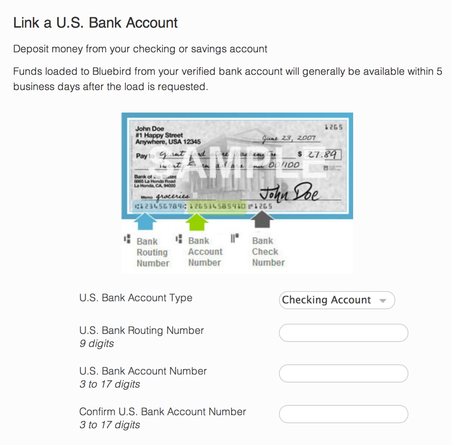 Adding Money to Your Bluebird Account Directly from Your Bank Account ...