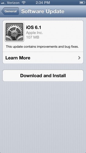 iOS 6.1 Update