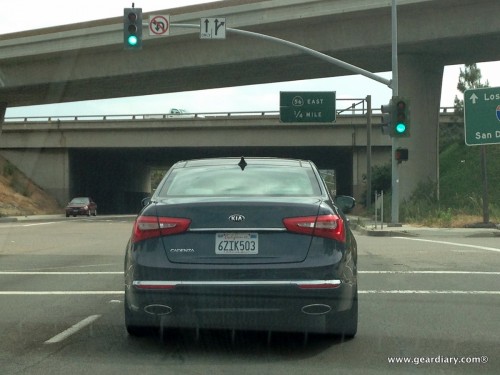 Behind another 2014 Kia Cadenza in traffic