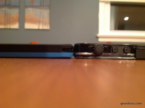 Thickness comparison with the Lifeproof Fre.
