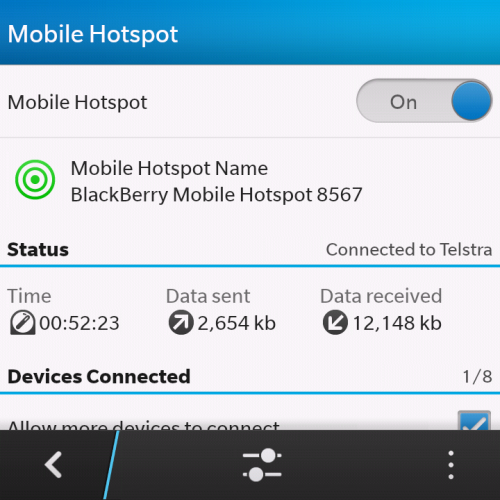 Hotspot shows how much data you're using, neat.