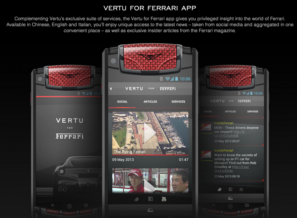 Vertu Ferrari Ti Limited Edition - Inspired by the Ferrari F12 Berlinetta