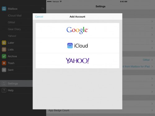 Mailbox Adds iCloud and Yahoo Maile