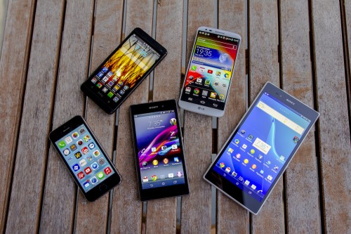 Sony Xperia Z Ultra, iPhone 5S, HTC One, LG G2, Xperia Z1