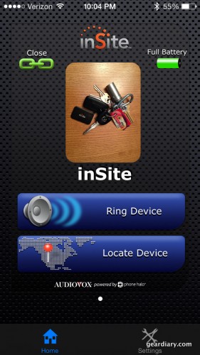 A screenshot of the inSite app.