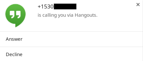 google hangouts call wont go through