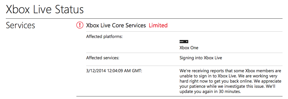 Xbox Live Outages Anger Titanfall Players on Release Day, Make me Question Always-Online Gaming