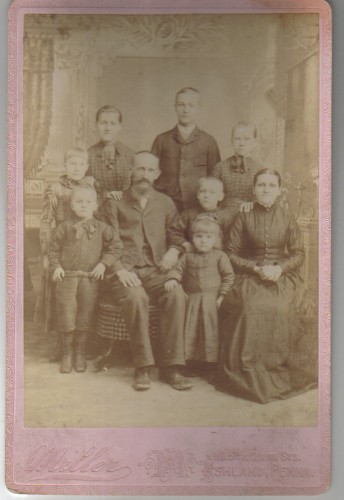 The Klinger Family (1892): Maria Savilla, Lydia Ellen, Harry, Cyrus, Sally, Maria, Amos, Ida, and Charles Oscar