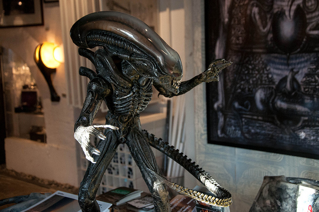 H R Giger Museum Gruyeres, Switzerland - Alien statue