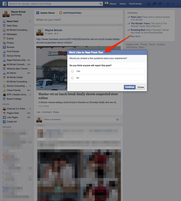 Facebook Querying Whether You Think Your Post Will Get You Reported