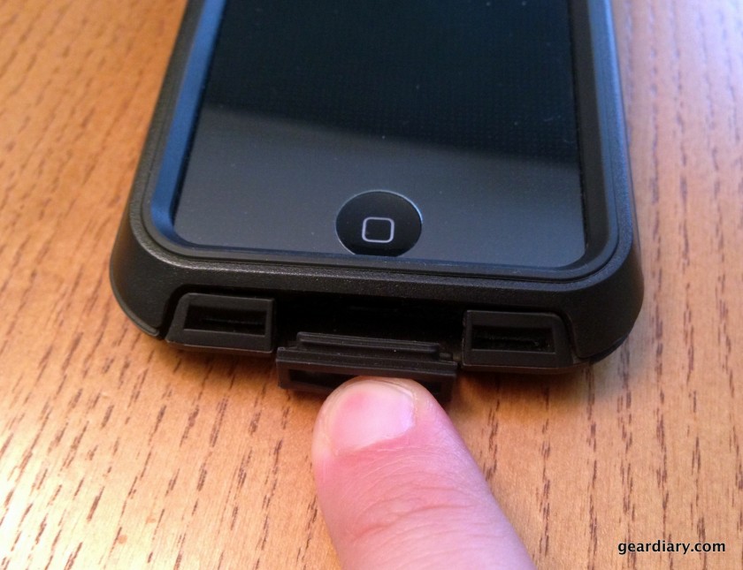 The charging port flap.