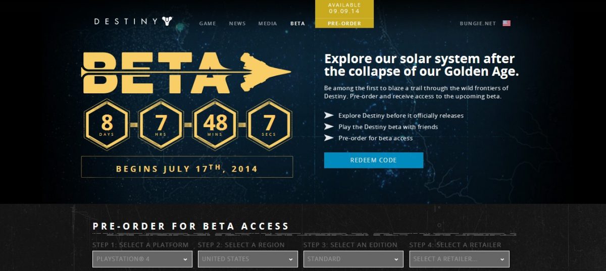 Destiny Beta Releasing on PlayStation 3 and 4 on July 17, 2014