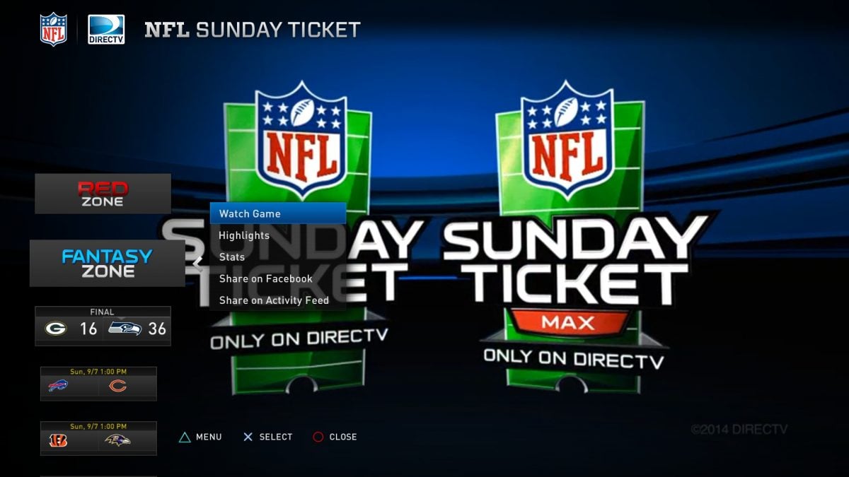 Directv S Nfl Sunday Ticket Service Review On Playstation 4 Geardiary