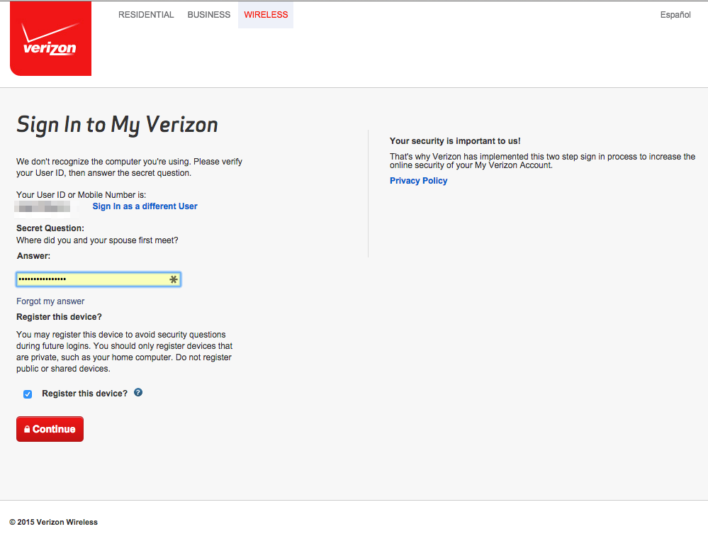 Verizon Account Sign-In #Fail