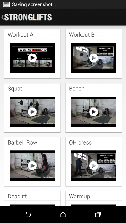 Stronglifts 5x5 App Review for Android: Handheld Encouragement