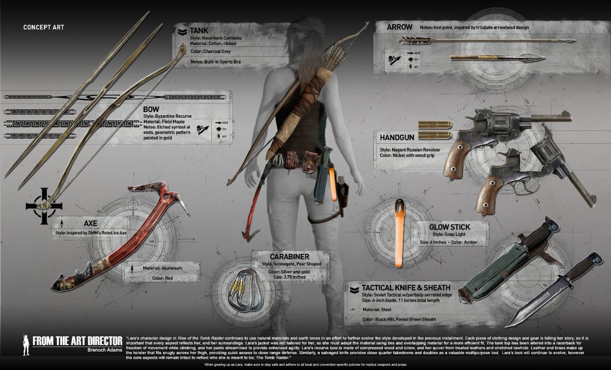 Lara Croft's Gear in the Upcoming 'Rise of the Tomb Raider' Game