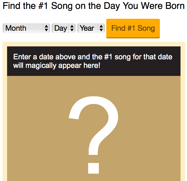 What Was the #1 Song When YOU Were Born?