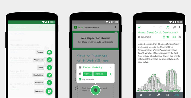Redesigned Evernote for Android Features Material-Like Layout