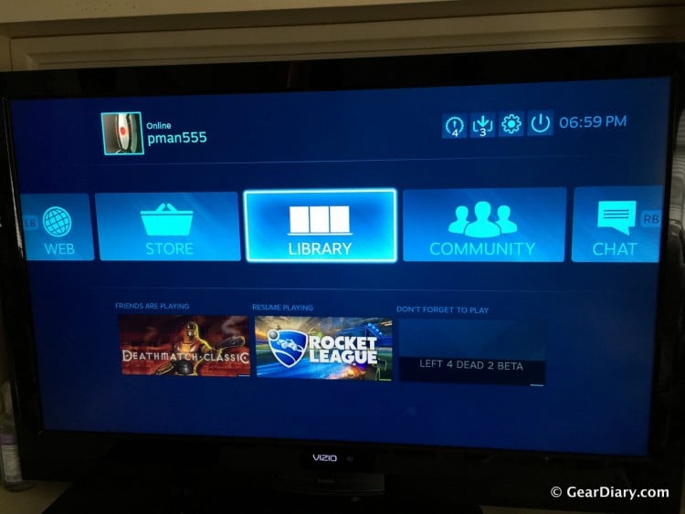 SteamOS's Home Screen