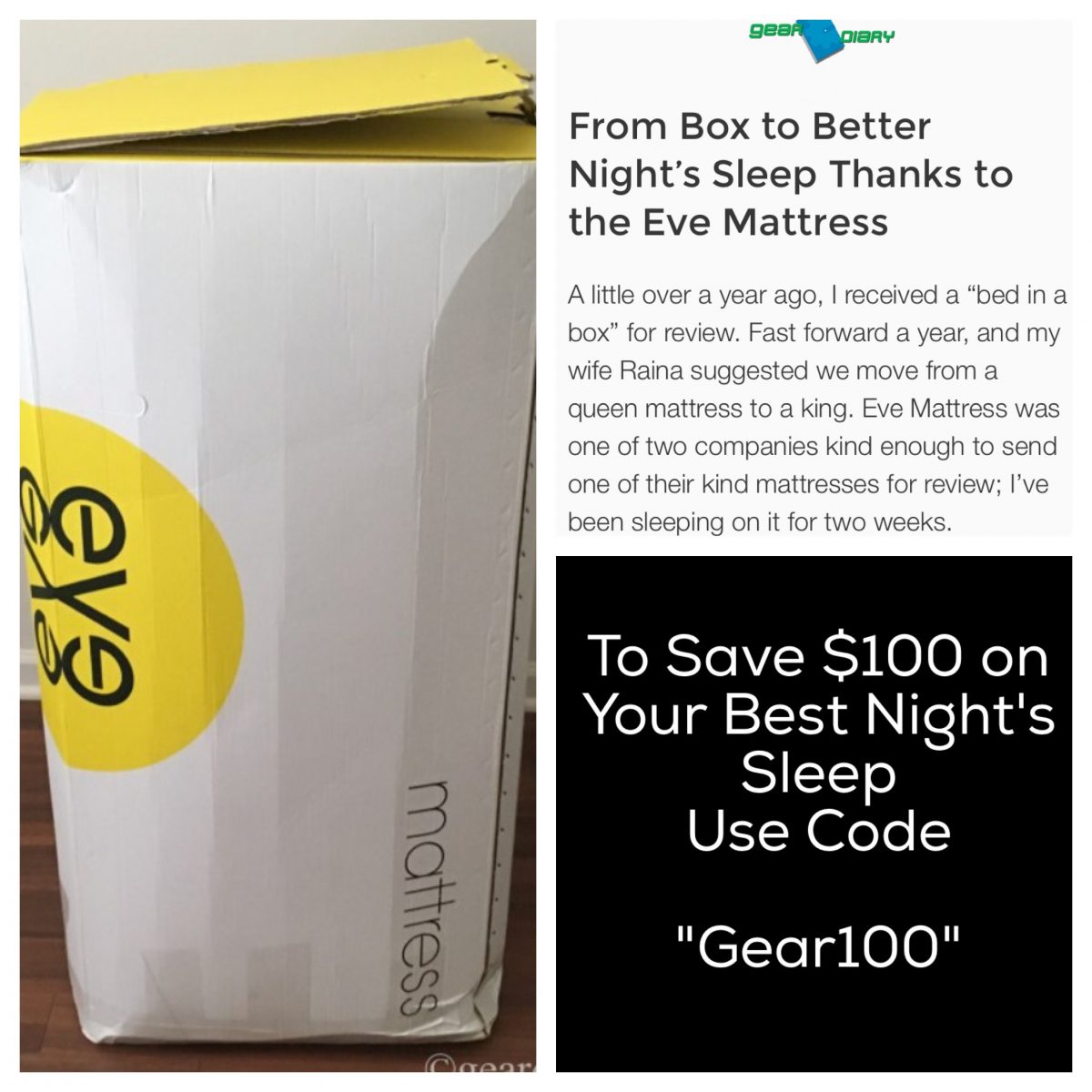 Gear Diary’s Review of the Eve Mattress Featured on Their Site: Check It Out and Save!