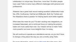 Trello Announces Acquisition by Atlassian