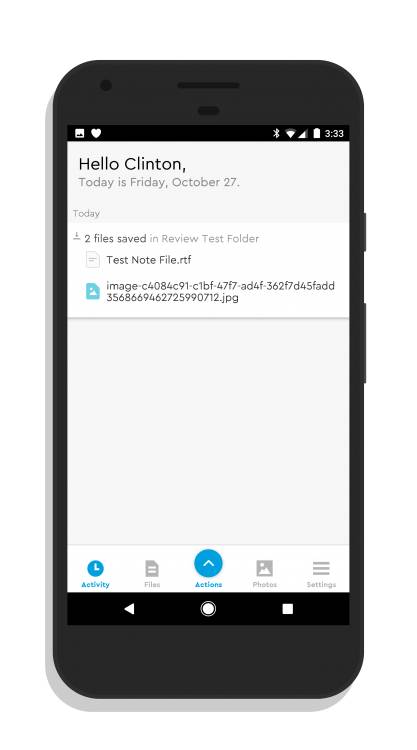 My Cloud for Android Activity Log