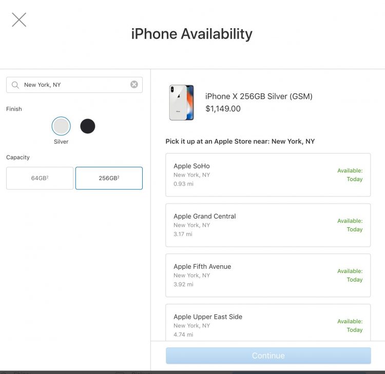 iPhone X Widely Available for Apple In-Store Pickup