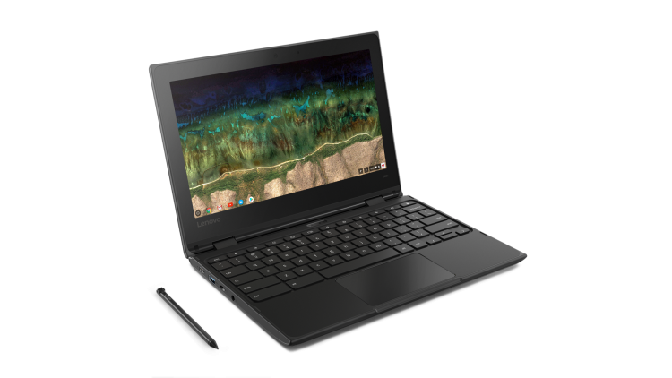 You Can Use a Pencil to Write on the Lenovo 300e Chromebook's Display