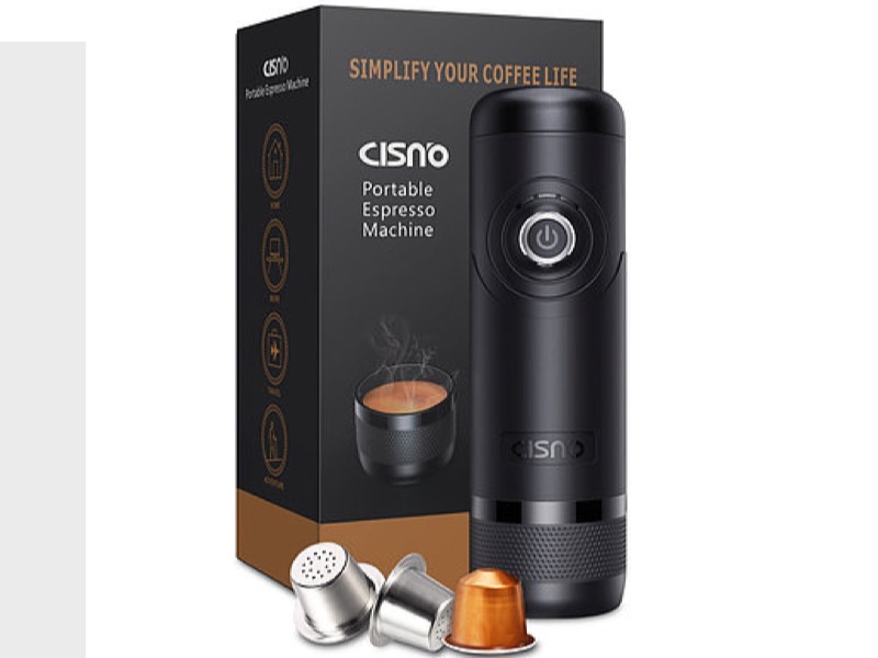 15 Bars Pressure Compatible With Nespresso Capsules Automatically Pump CISNO NCC-N01 Automated Portable Espresso Machine BPA Free Boil Water Good For Traveler Black