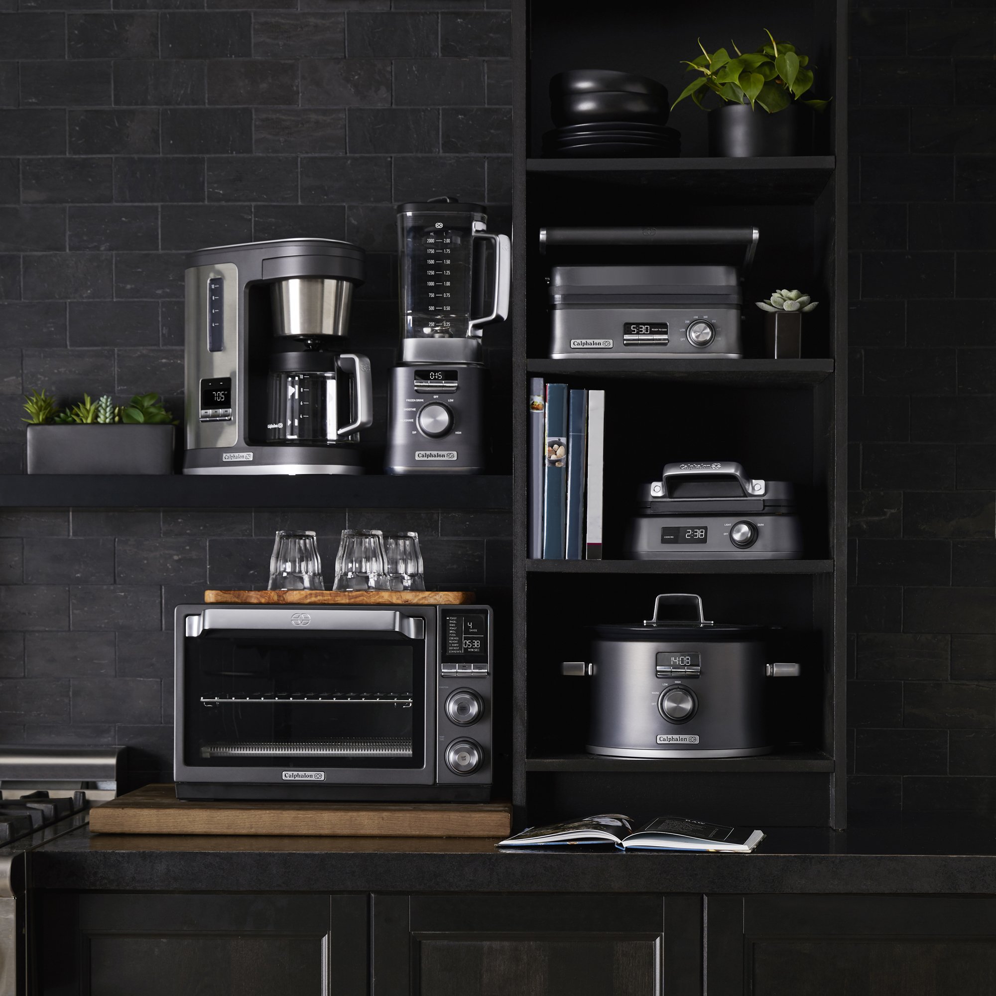Four De Comptoir Calphalon à Quartz - Acier Inox Foncé - Ensemble Deluxe 5 Pièces