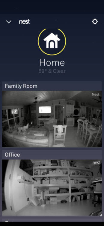 Nest app on smartphone